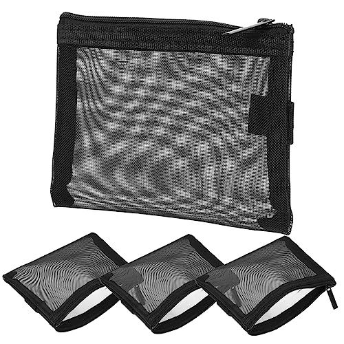 PAMINGONO 4stücke Netz-Kosmetiktasche Für Reisen Tragbare Aufbewahrungstasche Atmungsaktive Make-up-Tasche Kosmetik-Aufbewahrungstasche Reiseaccessoire Für Frauen Multifunktions-kosmetiktasc von PAMINGONO