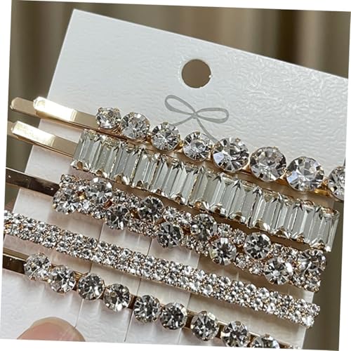PAMINGONO 5 Stück Teiliges Geometrische Haarklammern mit Funkelnden Goldfarben Elegante Haarspangen für Stirn Glattes und Lockiges Haar Modische Haar accessoires für Damen von PAMINGONO