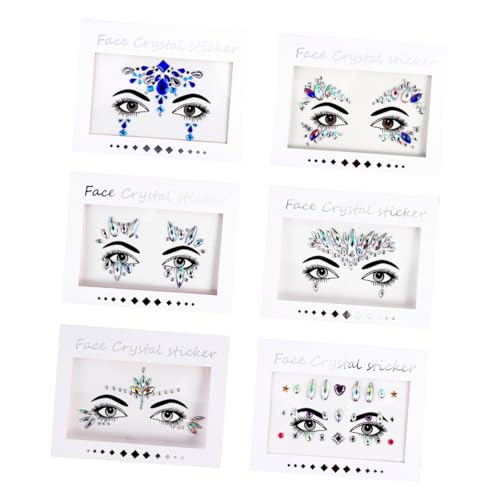 PAMINGONO 6blätter Strass-aufkleber Mit Edelstein-aufklebern -make-up-kunst-aufklebern Für Kreative Partyschmuck von PAMINGONO