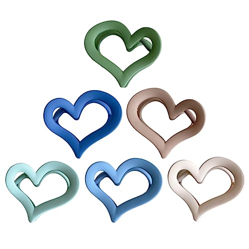 PAMINGONO Mittelgroße Herz-clips Für Frauen 6 Stück Acryl-haarclips Elegante Styling-tools Geeignet Für Dünnes Bis Dickes Haar von PAMINGONO