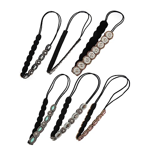 PAMINGONO 6stücke Teiliges Wasserstein-haarband Kristallen Elastische Haarbänder Für Damen Für Alltag Und Besondere Anlässe von PAMINGONO