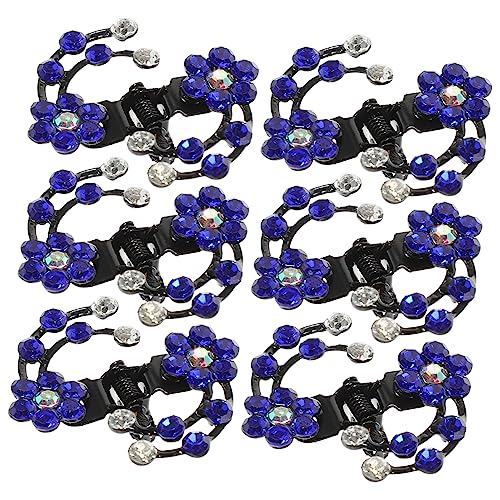 PAMINGONO 6stücke Mini-haarnadeln Mit Strasssteinen Blumen-haarklammern in Dunkelblau Haarschmuck Für Damen Und Mädchen Pflaumenblüten-design Für Hochzeiten Und Feiern von PAMINGONO