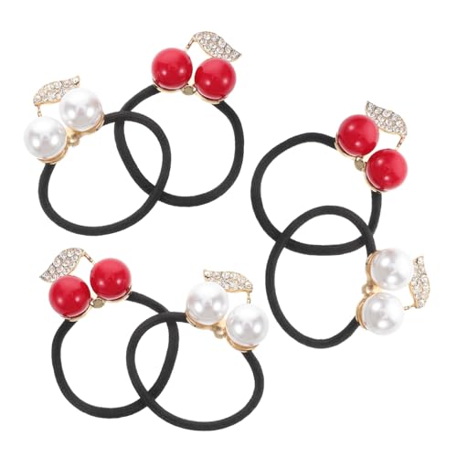 PAMINGONO Funkelndes Haargummi-set Mit Kirsch-strass 6er-pack Modische Haarbänder Für Damen von PAMINGONO