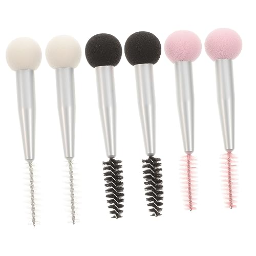PAMINGONO Pinsel Schminke 6st Doppelseitige Augenbrauenbürste Kosmetisches Auge Applikatoren Für Augen-make-up Lidschatten- Concealer-pinsel Unter Den Augen Make-up-puffs Puste Machen Aluminium von PAMINGONO