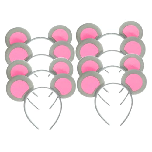 PAMINGONO 8 Stück Teiliges Mausohren Haarreif aus Leichtem Stoff Bequemes Flexibles Kostüm Accessoire für Erwachsene für Maskerade Karneval Halloween und Partyveranstaltungen von PAMINGONO