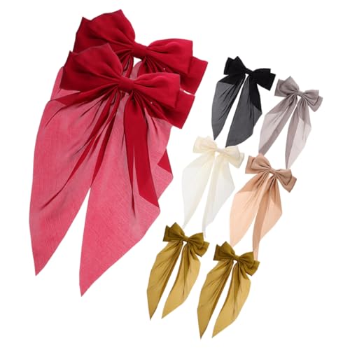 PAMINGONO 8stücke Haar Bögen Clips Für Frauen Haarschleifen Accessoires Mit Schleife Haarspangen Für Verschiedene Frisuren Und Anlässe Pferdeschwanz Clips Bänder Für Teenager-mädchen von PAMINGONO