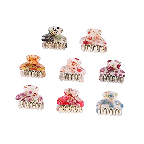 PAMINGONO 8stücke Haarklammern Strapazierfähigem Acryl Kleine Haarspangen Mit Blumenmuster Für Frauen Und Mädchen Für Alltag Und Besondere Anlässe von PAMINGONO