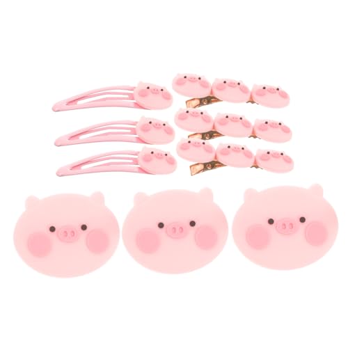 PAMINGONO 9stücke Cartoon Schwein Haarspange Kreative Haaraccessoires Für Mädchen Haardekor in Leuchtendem Rosa Geeignet Für Partys Bankette Und Täglichen Gebrauch von PAMINGONO