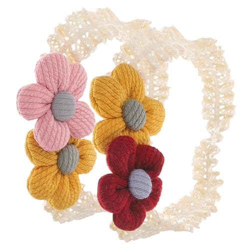 PAMINGONO 2stücke Haarschmuck Blumen-haarbänder Für Mädchen Komfortable Stirnbänder Geeignet Für Neugeborene Bis Jahre Süßes Design Accessoires Für Jeden Anlass von PAMINGONO