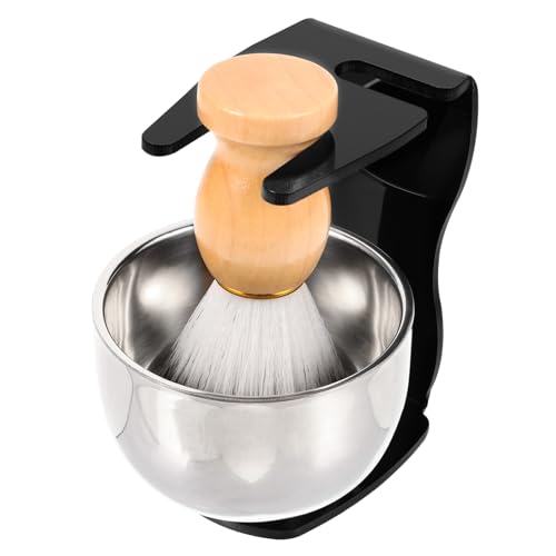 PAMINGONO Bart Rasierpinsel Mit Rasierschale Und Halter Für Rasiercreme Langlebiges Material Für Tägliche Rasur Einfach Zu Reinigen von PAMINGONO