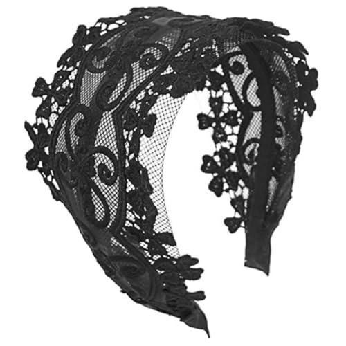 PAMINGONO Breites Spitzenhaarband Damen Stirnband Spitzenkopfschmuck Haarschmuck Für Party Und Alltag Leichtgewichtig Langlebig Und Dekorativ von PAMINGONO