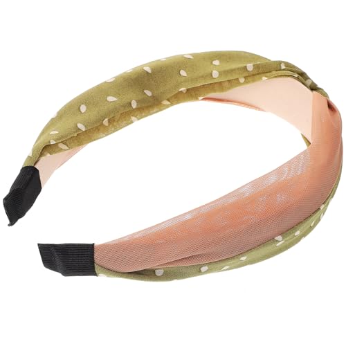 PAMINGONO Stoff-stirnband Mit Punkten Und Breiter Krempe Zartes Damen-haarband in Grün Rutschfeste Haarbänder Für Frauen Und Mädchen von PAMINGONO