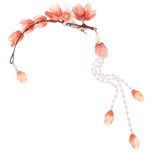 PAMINGONO Chinesische Blumenhaarspange Mit Quaste Haarschmuck Für Damen Aus Haarstyling-accessoires Kopfbedeckung Für Festivals von PAMINGONO