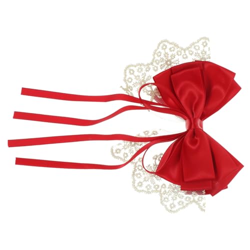 PAMINGONO Haarklemmen Damen Haarklammer Damen Üßer Haarschmuck Für Ädchen Handgefertigter Roter Schleifen Haarclip Aus Spitze Dekorativer Haarschmuck Ideal Als Haaraccessoire Für Und Frauen von PAMINGONO