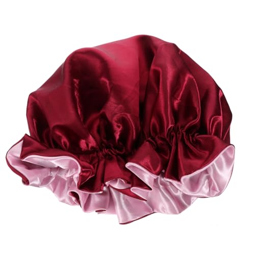 PAMINGONO Doppellagige Satin Schlafhaube Für Damen Verstellbar Elastisch Schützende Haarkappe Für Nachtpflege Für Haarstyling Und Schutz Vor Trockenheit von PAMINGONO