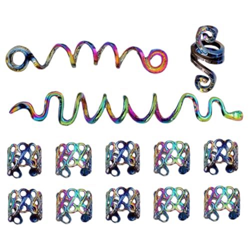PAMINGONO Dreadlock Haarschmuck Zopfaccessoires 1 Satz aus Metall für Damen Flecht Ringe und Haarspiralen für Zöpfe und Dreadlocks von PAMINGONO