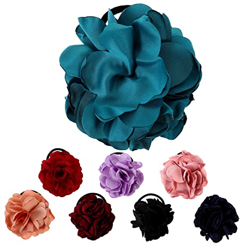 PAMINGONO 8stücke Teiliges Elastische Haargummis Mit Blumen-design Für Mädchen Vielseitige Haaraccessoires Für Partys Hochzeiten Und Alltag Dekorative Haargummis Farben von PAMINGONO