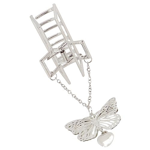 PAMINGONO 1stück Rechteckiger Ketten-haarclip Für Damen Metall-haaraccessoire Stilvoller Haarklammer Mit Hohlem Design Für Hochzeiten Und Partys Silber von PAMINGONO