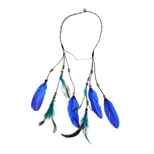 PAMINGONO Kopfschmuck Böhmische Feder Stirnband Haarschmuck Federkopfschmuck Haarband Dekoration Für Damen von PAMINGONO