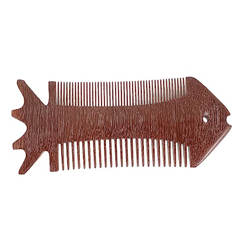 PAMINGONO Fischform Holzhaar Kamm Aus Natürlichem Sandelholz Handgefertigt Antistatisch Für Haartypen Kompakt Und Tragbar Als Für Männer Und Frauen von PAMINGONO