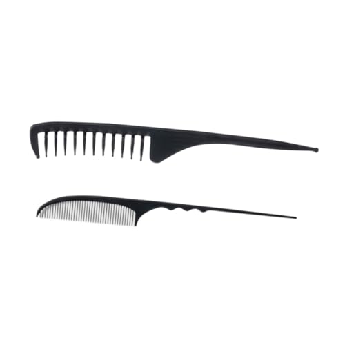 PAMINGONO Friseurkamm Set Aus Carbonfaser Hitzebeständige Haarbürste Mit Feinem Und Grobem Ende Für Salon Haarstyling Antistatischer Haarkamm Für Herren Und Damen von PAMINGONO