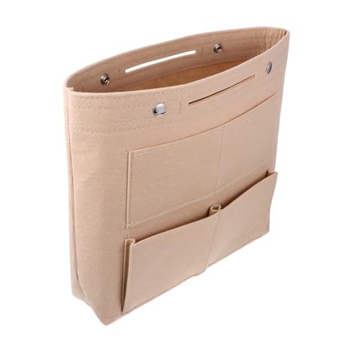 PAMINGONO Große Filz Kosmetiktasche mit Multi Fach Design Multifunktionaler Kulturbeutel für Damen Tragbare Make up Tasche mit Verdecktem Knopf und Viel Stauraum Modischer Schminkbeutel in von PAMINGONO