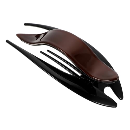 PAMINGONO Große Französische Haarspange für Damen Rutschfester Haarklammer Clip in Kaffeebraun Dekorativer Haarschmuck für Modische Hochsteckfrisuren und Eleganten Pferdeschwanz von PAMINGONO