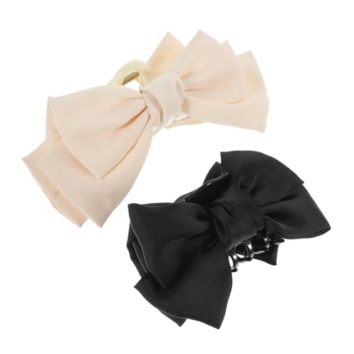 PAMINGONO 2 Stück Große Haarklammern Mit Schleife Für Frauen Dekorative Klammern Aus Robustem Kunststoff Für Dickes Und Dünnes Haar Zum Frisieren Für Besondere Anlässe von PAMINGONO