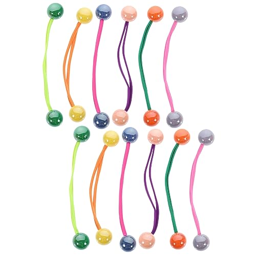 PAMINGONO 12stücke Haar Bälle Pferdeschwanzhalter Doppel Perle Haargummis Elastische Haarbänder Zubehör Für Mädchen Frauen von PAMINGONO