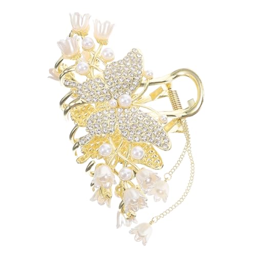 PAMINGONO Haarspange Blumenquaste Haarspangen Damen Metallhaarspange Haarklammer Verschluss von PAMINGONO