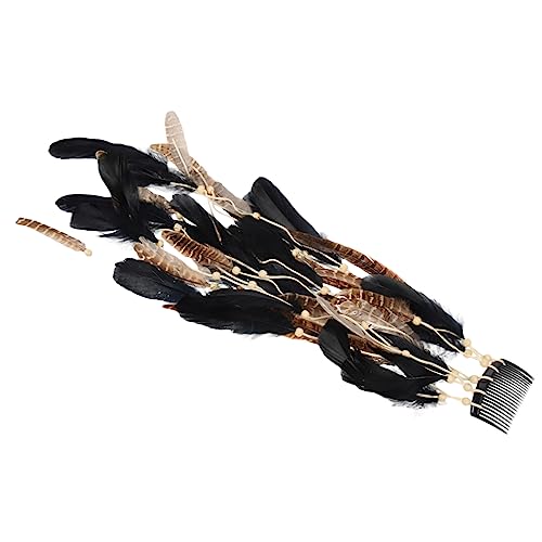 PAMINGONO Modisches Stirnband Kopfbedeckung Federkopfbedeckung Für Frauen Elegantes Haarband von PAMINGONO
