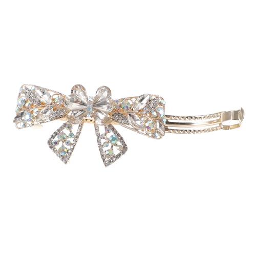 PAMINGONO Haarspange Mit Kristallblume Haarschmuck Legierung Haarspange Für Damen Und Erwachsene Kleine Federspange Für Damen Mit Strasssteinen Marineblau Große Haarnadel Haarspange von PAMINGONO