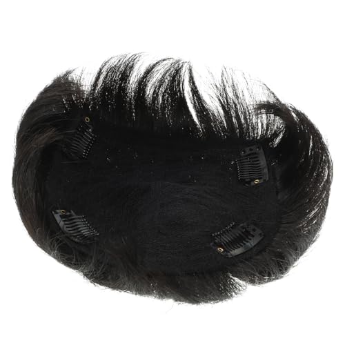 PAMINGONO Haarteil Für Männer Schwarz Haarverlängerung Clip Toupet Ersatz Haaransatz Toupet Für Herren Mit Clip Fixierung Für Daily Use von PAMINGONO