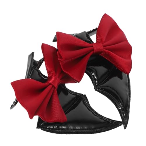 PAMINGONO Halloween Spirit in Schwarz Haarspangen Mit Roter Schleife 2er-set Für Mädchen Modische Haarspangen von PAMINGONO