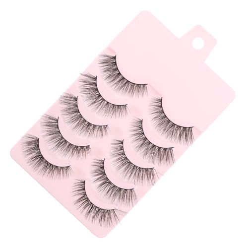 PAMINGONO 5paar Dicke Natürliche Falsche Wimpern Handgefertigte Wimpern Make-up-zubehör Für Frauen Langlebig Leicht Zu Entfernen Natürlicher Look Toller Augenaufschlag von PAMINGONO