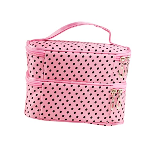 PAMINGONO Handheld Kosmetiktasche Für Damen Doppellagig Zum Organisieren Von Make-up Und Toilettenartikeln Aus Strapazierfähigem Mit Praktischem Reißverschluss Und Handgelenkband von PAMINGONO