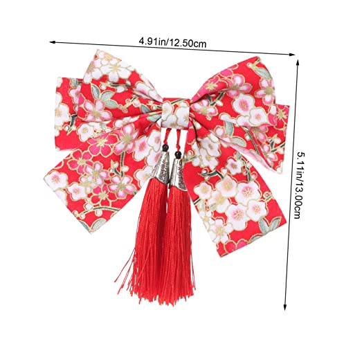PAMINGONO Japanische Haarklammer Schleife mit Quasten Schonend und Komfortabel Traditioneller Haarschmuck für Hochzeit Party Cosplay und Festliche Anlässe Leicht Tragbar Damen und Mädchen von PAMINGONO