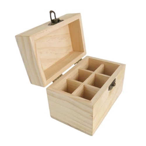 PAMINGONO Holz Aufbewahrungsbox für Ätherische Öle 6 Fächer Aromatherapie Organizer Vielseitig Einsetzbar Schreibtisch Organizer Geschenkidee von PAMINGONO