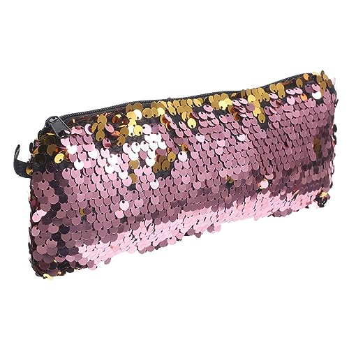 PAMINGONO Kleine Glitzer Kosmetiktasche aus Polyester Handliche Schminktasche mit Modischem Pailletten Design Tragbare Kulturbeutel für Damen Reise und Alltag von PAMINGONO