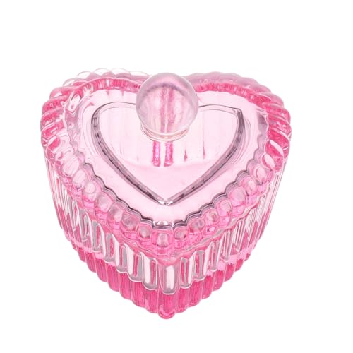 PAMINGONO Kristallglas Herzförmige Dappen Dish mit Deckel Nagelflüssigkeitsbehälter Nagellackentferner Pinselwaschbecher Japanisches Design Vielseitiger Nagelkunst Organizer von PAMINGONO
