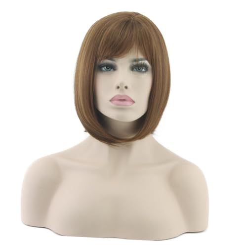 PAMINGONO Kurzer Bob Perücke Für Frauen Synthetische Haarperücke Für Cosplay Und Partys Gerade Frisur Hochwertige Damenperücke Für Stilvolle Looks von PAMINGONO