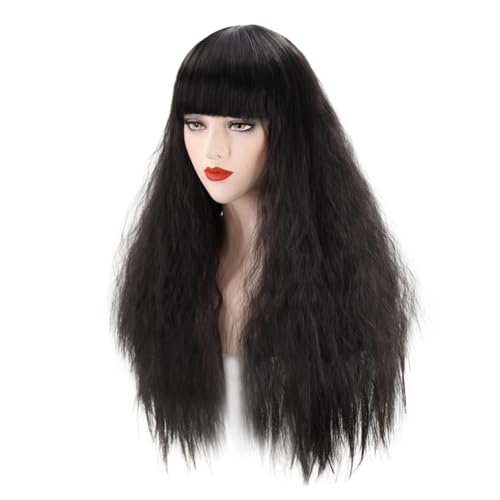 PAMINGONO Lange Lockige Perücke Für Damen Temperamentvolle Kunsthaar-perücke Mit Corn Perm Für Cosplay Partys Und Alltag Natürlich Aussehendes Haar Einfach Zu Tragen von PAMINGONO