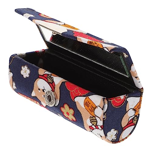 PAMINGONO Lipstick Im Japanischen Stil Eleganter Kosmetik Organizer Mit Spiegel Für Damen Tragbare Lippenstiftbox Für Reisen Und Alltag von PAMINGONO