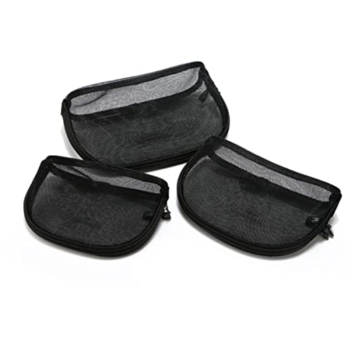 PAMINGONO 3stücke Netz-Kosmetiktasche Mit Reißverschluss Tragbare Für Reisen Hochwertiger Transparent Und Schwarz Make-up-Organizer Mit Großem Fassungsvermögen von PAMINGONO