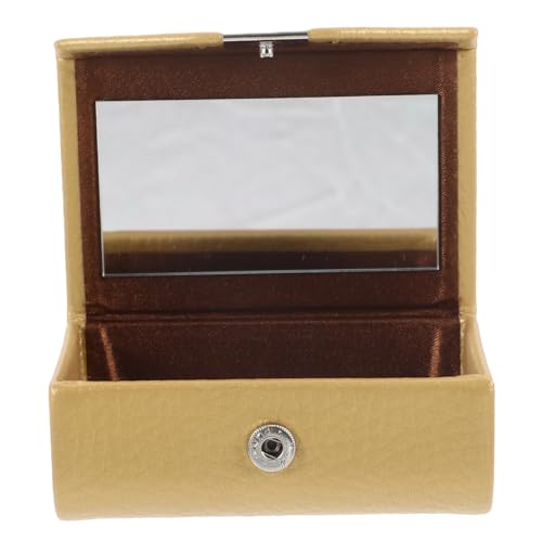 PAMINGONO Lipstick Case Mit Spiegel Tragbarer Makeup Organizer Für Lippenstifte Eleganter Beauty Für Unterwegs Für Und Shopping Goldene Strukturierte Oberfläche von PAMINGONO