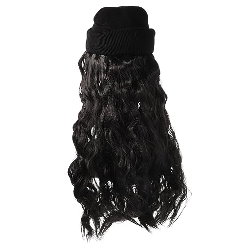 PAMINGONO Fashion Beanie Mit Perücke Für Damen Warme Strickmütze Mit Langen Lockigen Haaren Für Winteraktivitäten Reisen Und Besondere Anlässe Elegantes Design von PAMINGONO