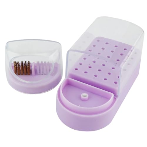 PAMINGONO Nail Drill Bit Aufbewahrungsbox Mit Löchern Und Reinigungsbürste Praktischer Organizer Für Nagelfräser Bits Geeignet Für Nagelstudios Und Heimgebrauch Design von PAMINGONO