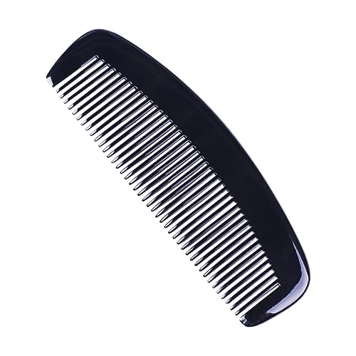 PAMINGONO Natürlicher Hornkamm Für Und Mädchen Schwarzer Tragbarer Kamm Zur Haarausfallvorbeugung Mit Feinen Zähnen Für Sanftes Styling Für Handtasche von PAMINGONO