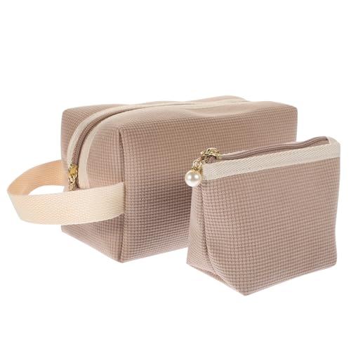 PAMINGONO Organisieren Sie Ihre Schönheitsroutine: 2er-Pack Make-up-Taschen mit Reißverschluss Tragbare Kulturtasche für Damen Stilvoll und Funktional von PAMINGONO