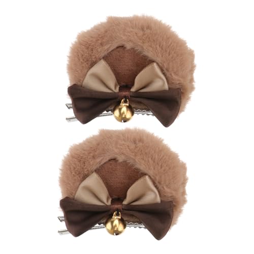 PAMINGONO Plüschhaarklammer mit Doppelschleife und Bärenohren Handgefertigtes Cosplay haarzubehör für Damen Weiches Stoffmaterial Dekorative Haarspange für Karneval und Alltag in Kamelbraun PAMINGONO Plüschhaarklammer mit Doppelschleife und Bärenohren Handgefertigtes Cosplay haarzubehör für Damen Weiches Stoffmaterial Dekorative Haarspange für Karneval und Alltag in Kamelbraun von PAMINGONO